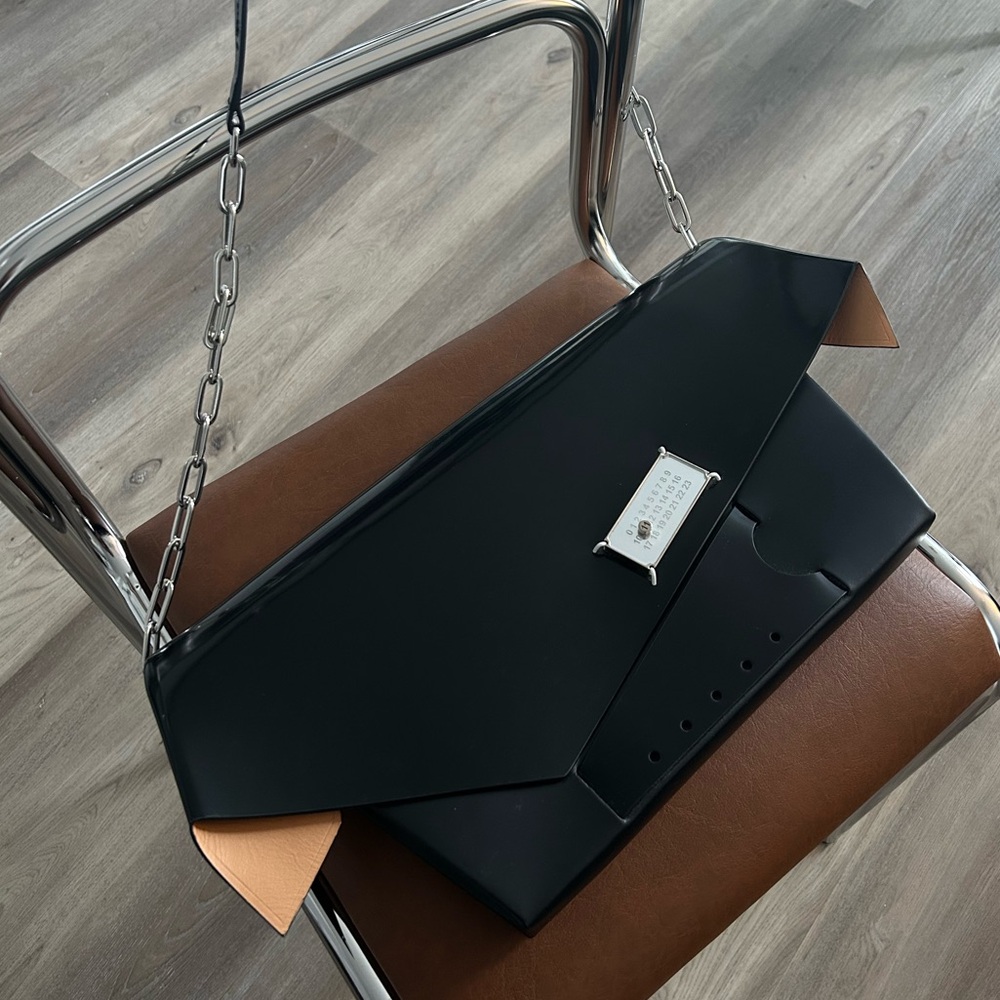 Maison Margiela large snatched clutch bag shoulder bag black